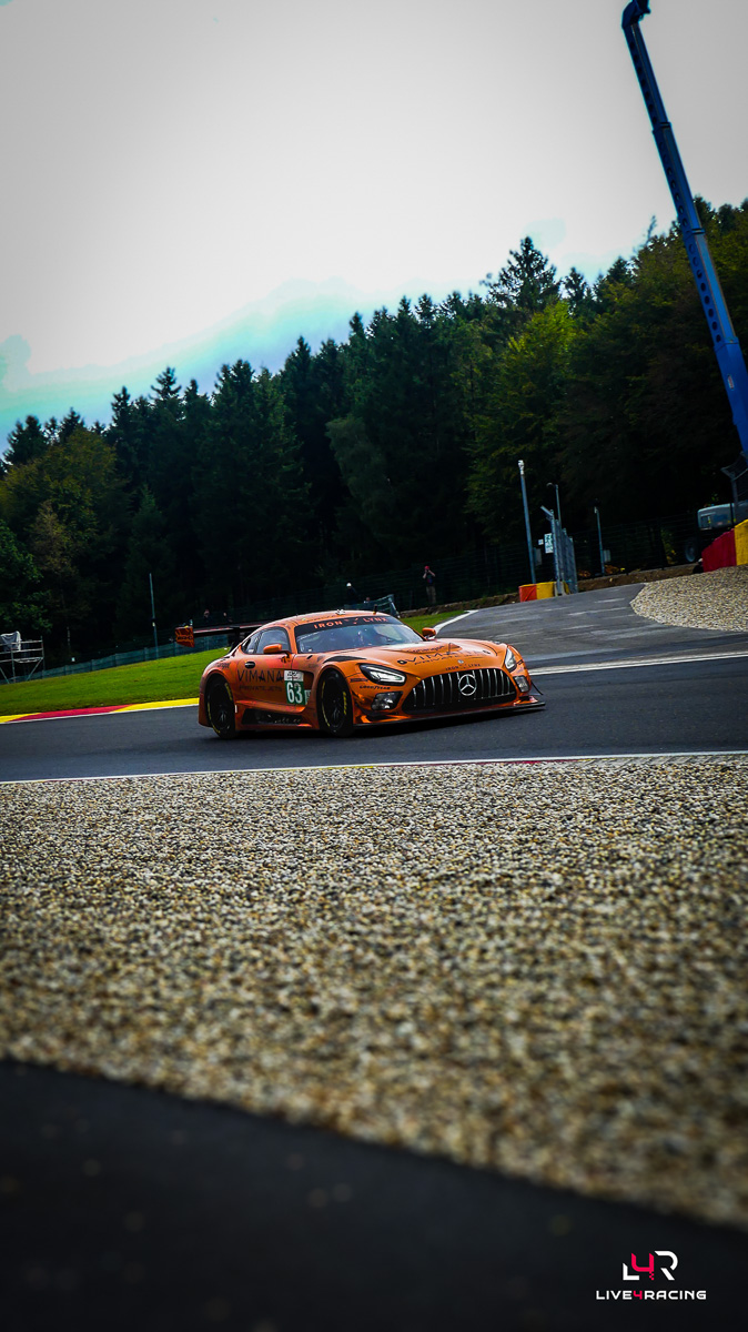 Rui Andrade, Ameerh Naran et Sergio Sette Camara au volant d’une Mercedes-AMG LMGT3 lors de l’épreuve 4 hours of Spa Francorchamps 2026.