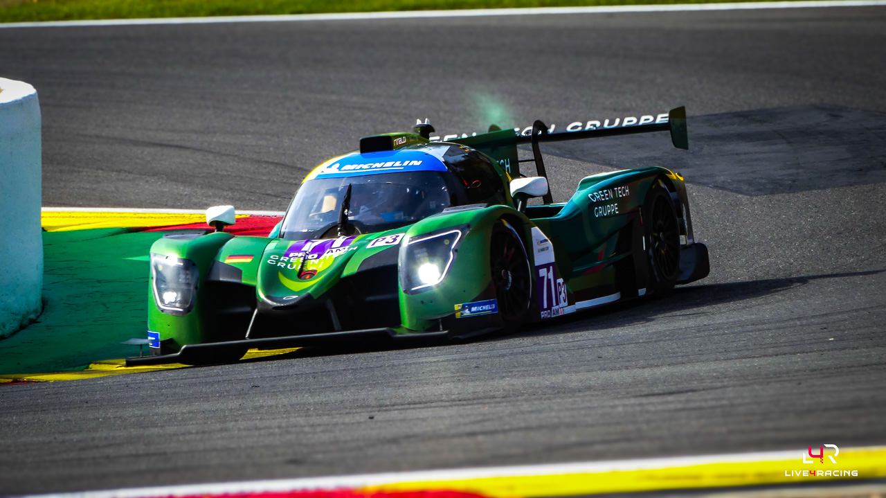 Stefan Aust and Felipe Fernandez-Laser driving a Ligier JS P325 at 4 hours of Spa Francorchamps 2026.