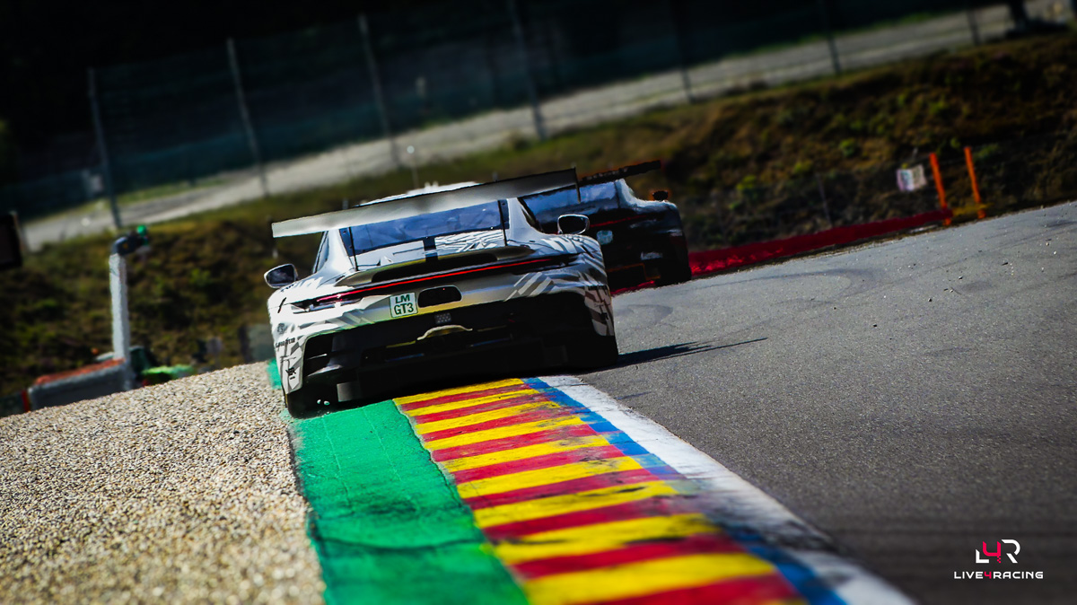 Matt Kurzejewski, Richard Lietz and Thomas Sargent driving a Porsche 911 GT3 R LMGT3 at 4 hours of Spa Francorchamps 2026.