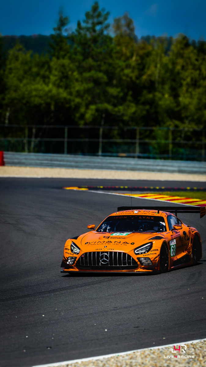 Rui Andrade, Ameerh Naran et Sergio Sette Camara au volant d’une Mercedes-AMG LMGT3 lors de l’épreuve 4 hours of Spa Francorchamps 2026.