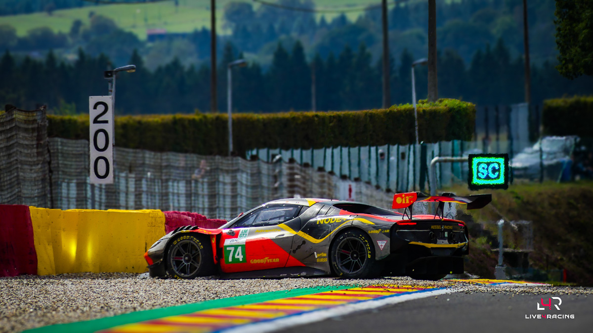Andrew Gilbert, Romain Leroux and Fran Rueda driving a Ferrari 296 LMGT3 Evo at 4 hours of Spa Francorchamps 2026.