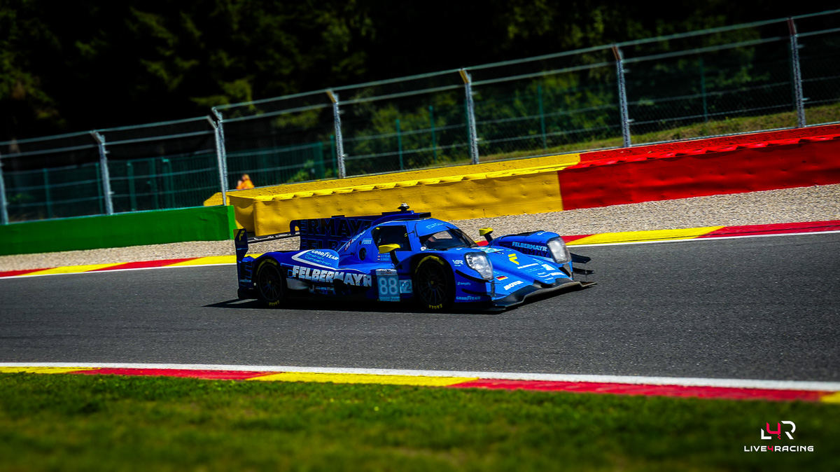 Rene Binder, Horst Felix Felbermayr and Horst Felbermayr driving an ORECA 07 at 4 hours of Spa Francorchamps 2026.