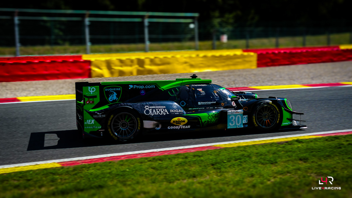 Doriane Pin, Giorgio Roda et Richard Verschoor au volant d’une ORECA 07 lors de l’épreuve 4 hours of Spa Francorchamps 2026.