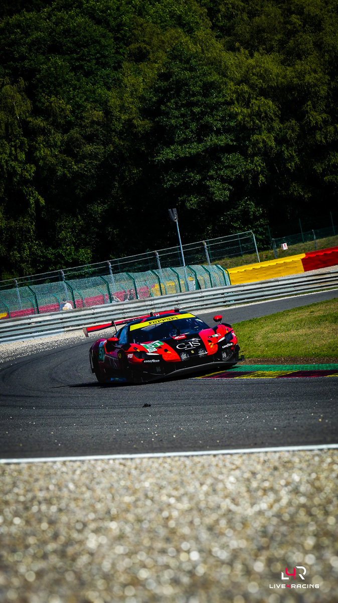 Conrad Laursen, Davide Rigon and Charles-Henri Samani driving a Ferrari 296 LMGT3 Evo at 4 hours of Spa Francorchamps 2026.