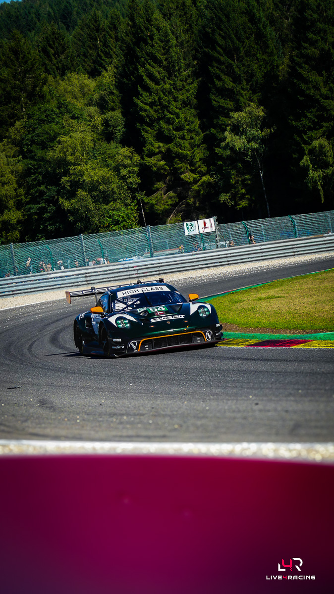 Klaus Bachler, Anders Fjordbach and Max Moritz driving a Porsche 911 GT3 R LMGT3 at 4 hours of Spa Francorchamps 2026.