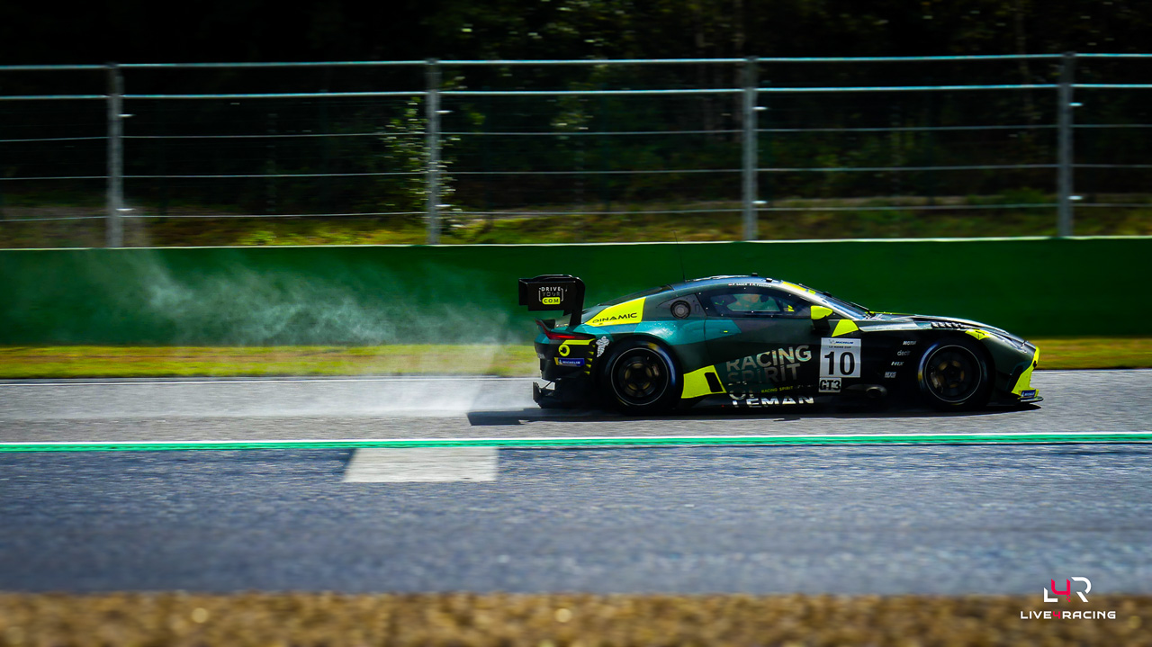 Marius Fossard and Philipp Sager driving an Aston Martin Vantage AMR GT3 Evo at 4 hours of Spa Francorchamps 2026.