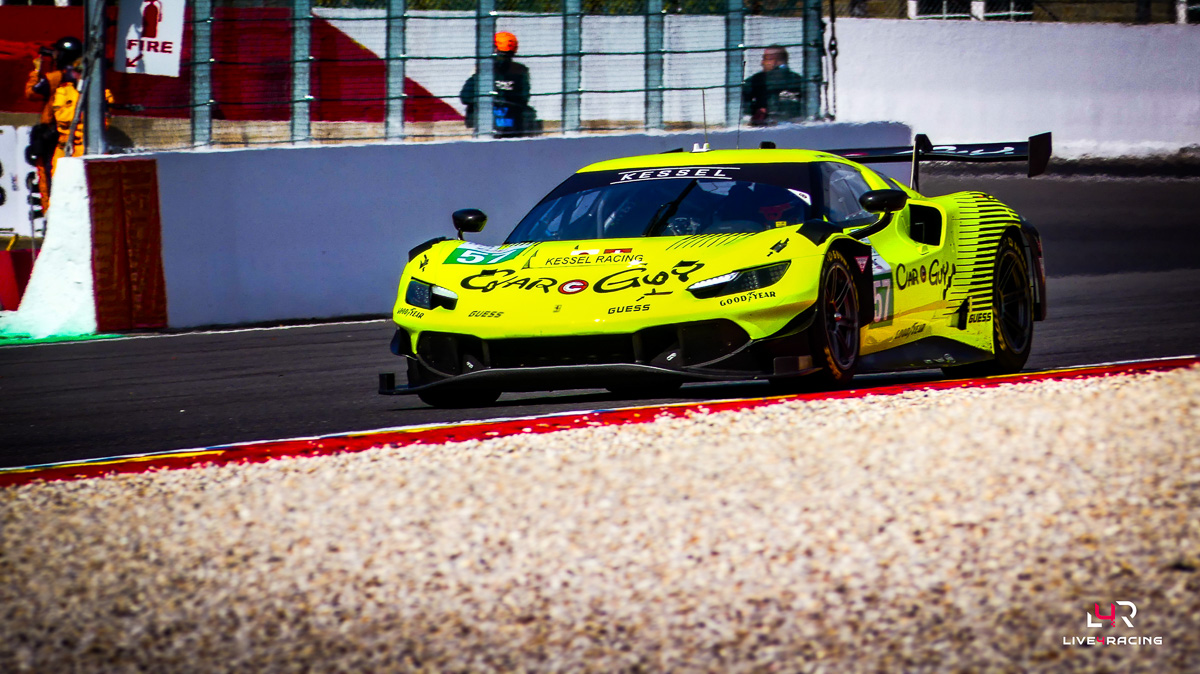 Mathys Jaubert, Takeshi Kimura and Daniel Serra driving a Ferrari 296 LMGT3 Evo at 4 hours of Spa Francorchamps 2026.