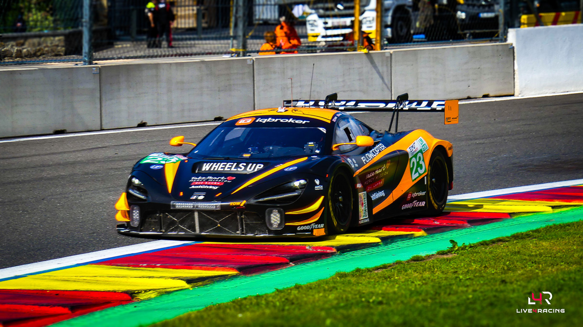 Michael Birch, Wayne Boyd et Garnet Patterson au volant d’une McLaren 720S LMGT3 Evo lors de l’épreuve 4 hours of Spa Francorchamps 2026.