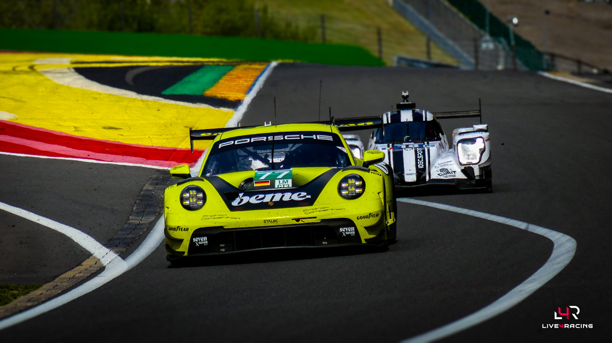 Martin Berry, Alessio Picariello and Huub Van Eijndhoven driving a Porsche 911 GT3 R LMGT3 at 4 hours of Spa Francorchamps 2026.