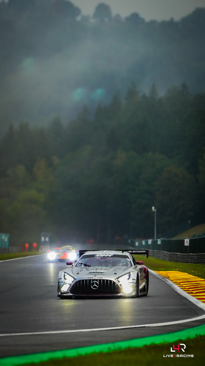 Abdulla Ali Al-Khelaifi, Julian Hanses and Maxime Martin driving a Mercedes-AMG LMGT3 at 4 hours of Spa Francorchamps 2026.