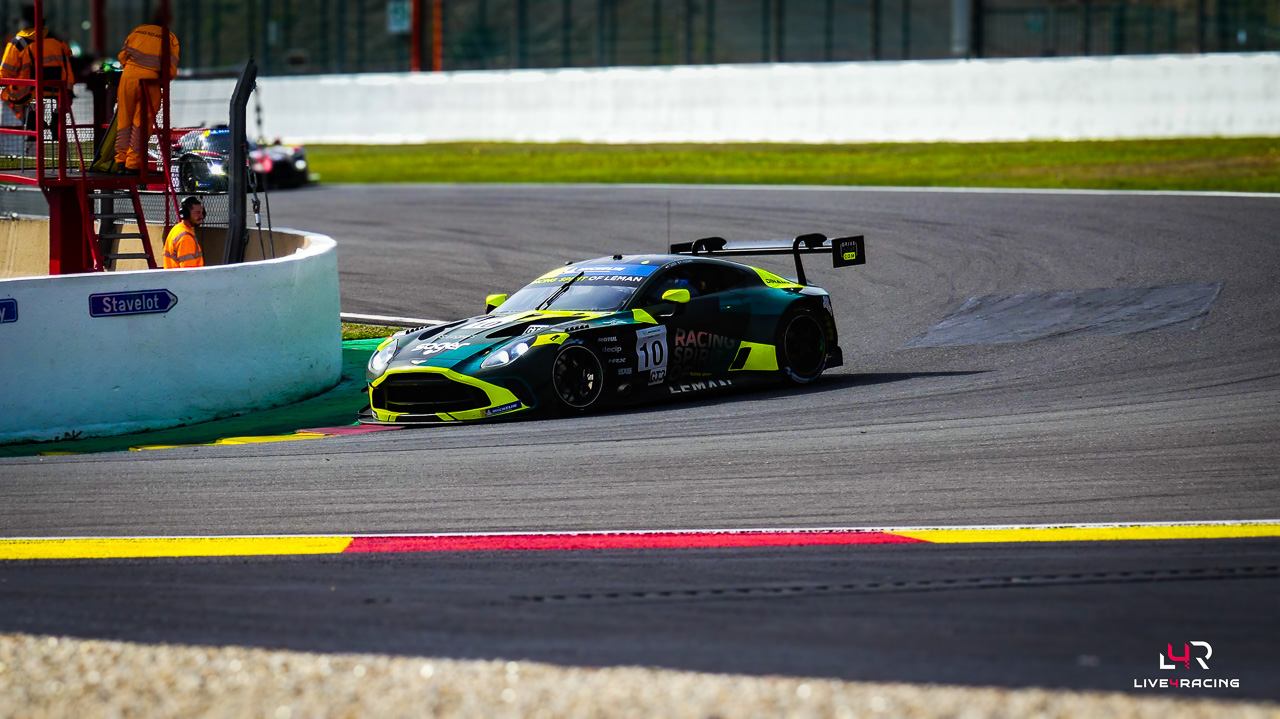 Marius Fossard and Philipp Sager driving an Aston Martin Vantage AMR GT3 Evo at 4 hours of Spa Francorchamps 2026.